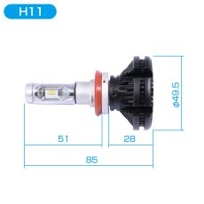 画像8: アルミヒートシンク LED バルブ ファンレス H1 H11 H7 HIR2 HB3 HB4 ヘッドライト 8000LM 6500 色温度変更 (8)