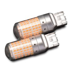 画像4: LED ウィンカー バルブ T20 T20ピンチ部違い ウィンカーバルブ 144SMD クリアカバー 2個セット (4)